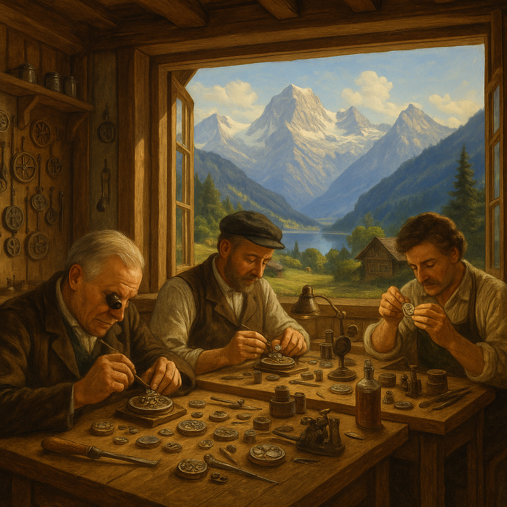 Atelier d'horlogerie suisse dans les Alpes